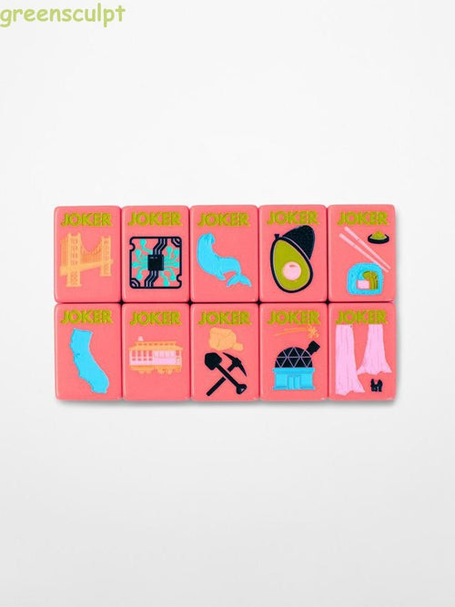 California Coral Pink Premium Acrylic American Mahjong Set, 160 Tiles Free ship