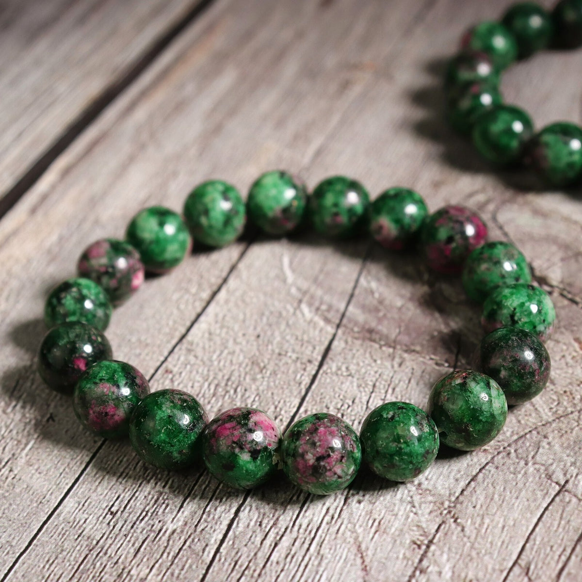 Natural Gemstone Ruby in Zoisite 8mm Beaded Healing Chakra Yoga Bracelet Gift