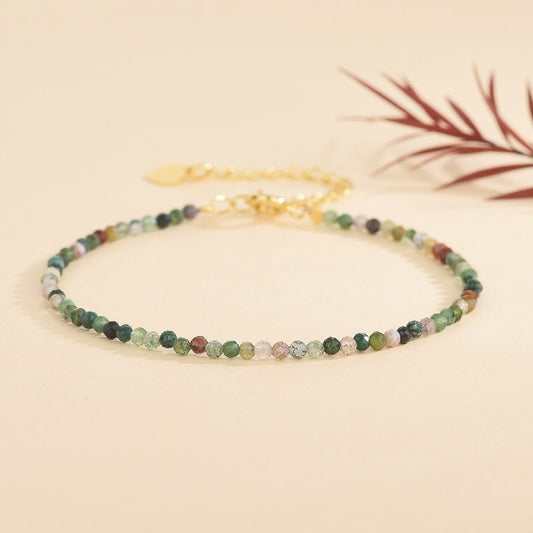 Natural Ocean Jasper Bead Healing Inner Peace Dainty Women Crystal Bracelet Gift