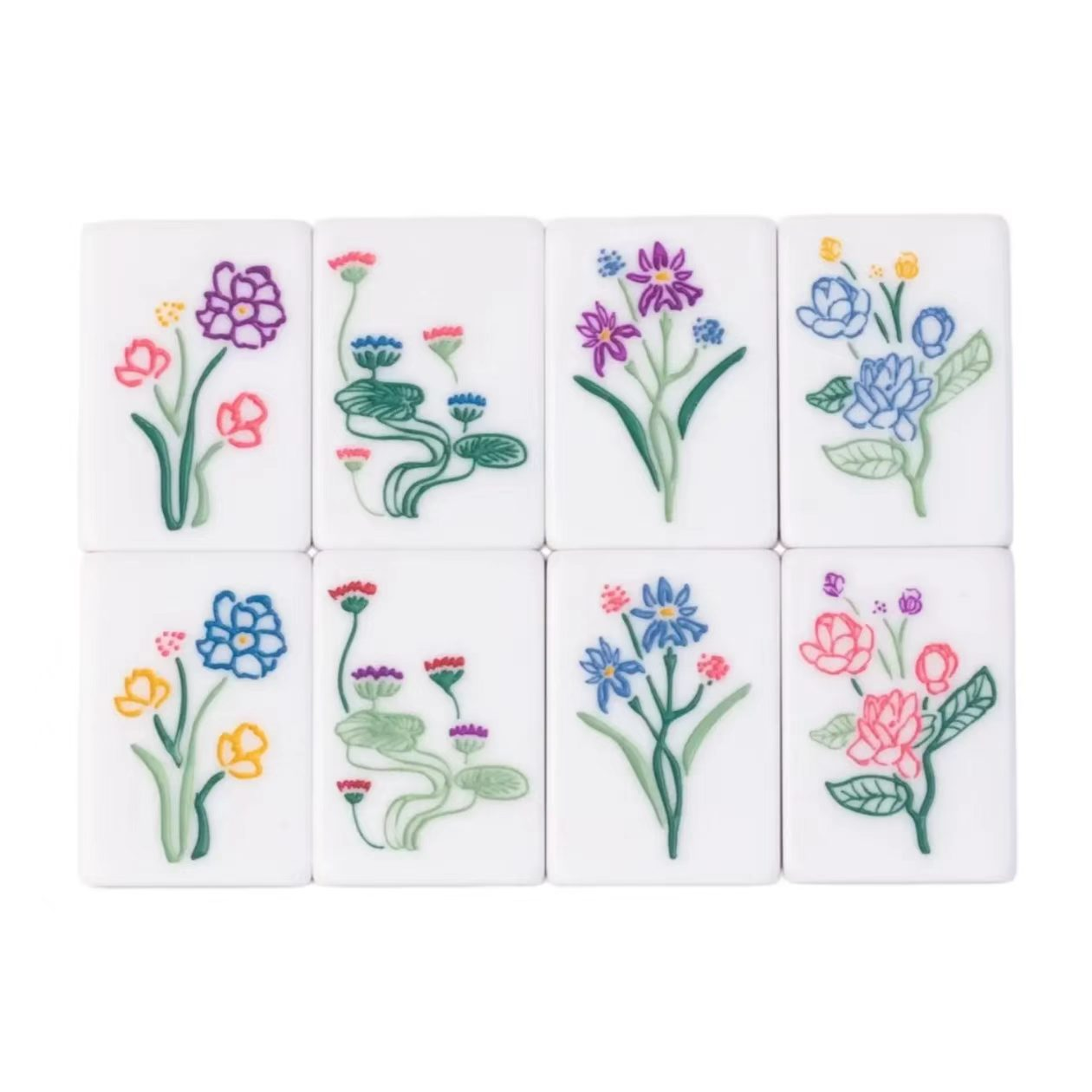 160Pcs American Mahjong Tiles 3-Layer Acrylic Green Hand-Painted Set + Free Bag