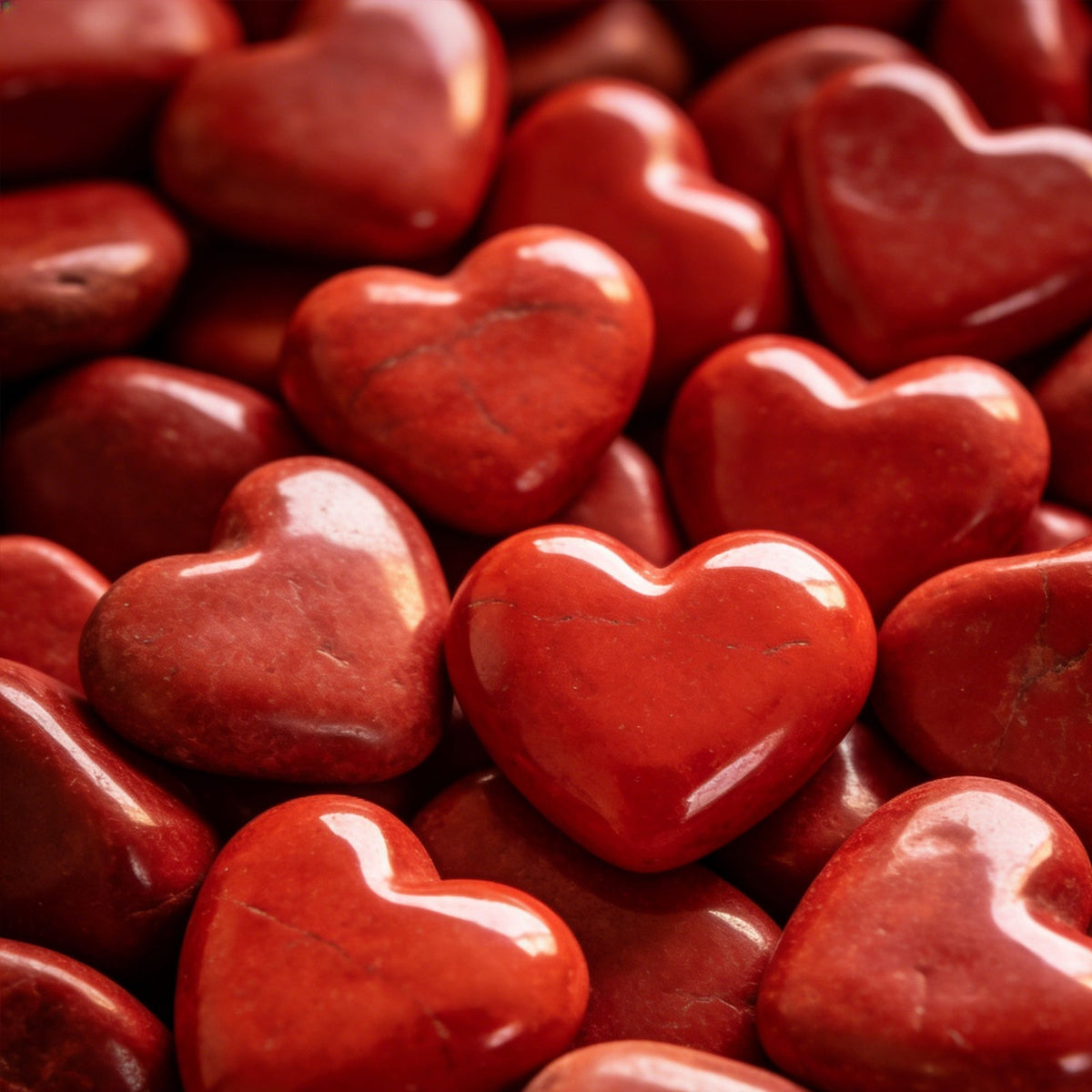 2" Large Red Jasper Heart Stone Healing Palm Polished Pocket Tumbled Gemstone