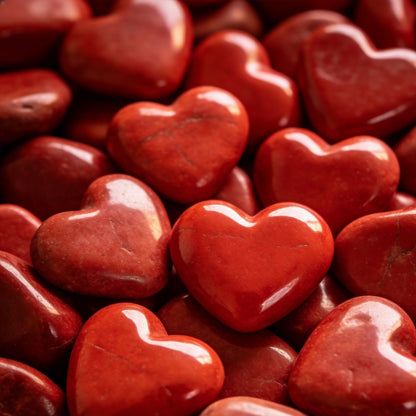 2" Large Red Jasper Heart Stone Healing Palm Polished Pocket Tumbled Gemstone