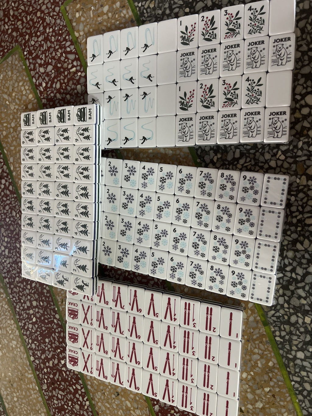 American Mahjong Game Set, 160 white bear MahJong Tiles Fast ship#family gift