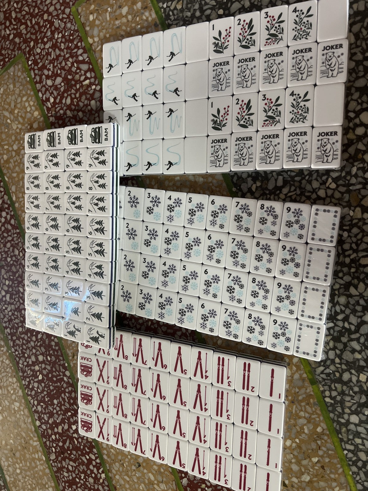 American Mahjong Game Set, 160 white bear MahJong Tiles Fast ship#family gift