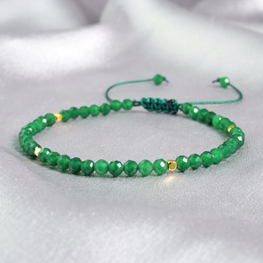 High Quality Green Jade Bead Healing Gemstone Bracelet Wealth Luck Attracts Gift