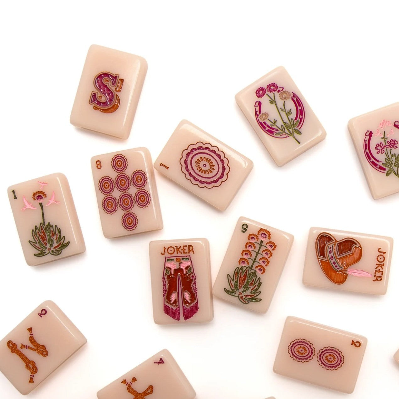 Wild Mare Desert Rose Mahjong Tile Set Free shipping