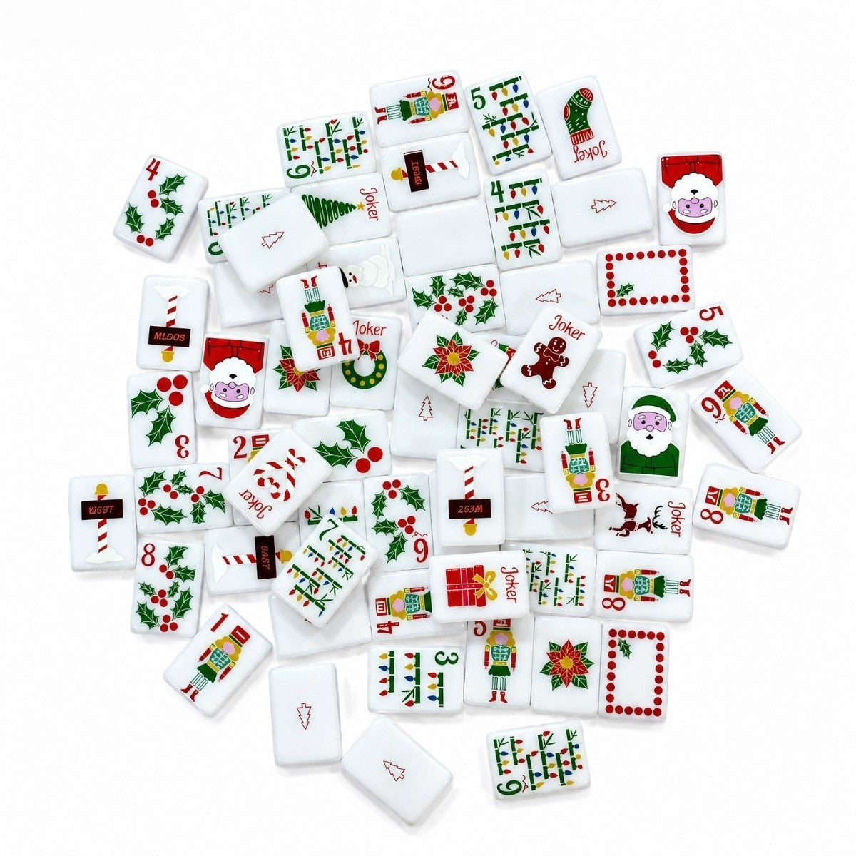 Christmas Themed Acrylic American Mahjong Set, 160 Tiles Free delivery